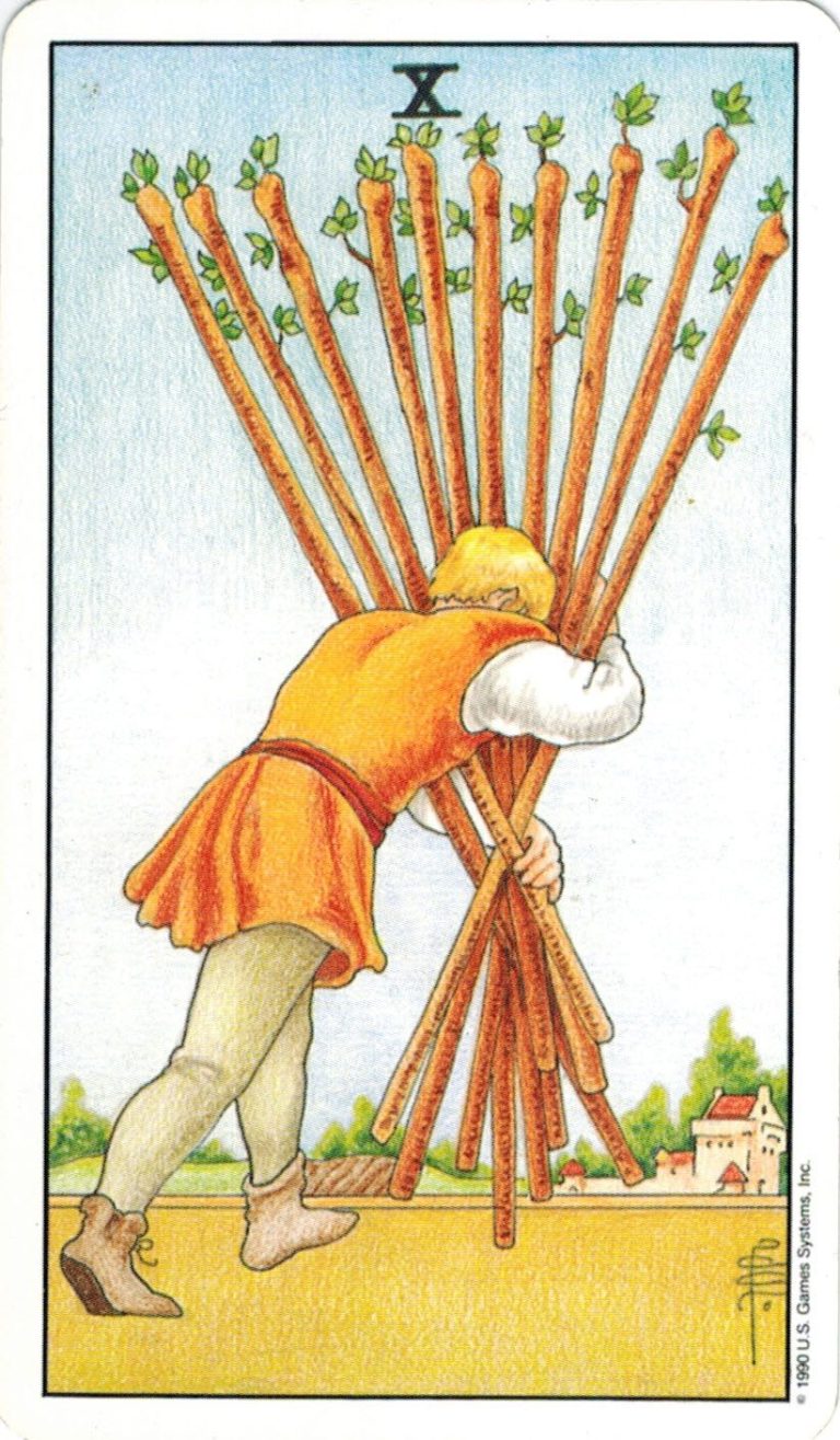 Tarotkarte 10 Stäbe